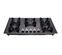 30-inch 5-Burner Built-in Gas Cooktop with Tempered Glass & Cast Iron Grates - LW5G01 (LPG/NG Convertible, Black)