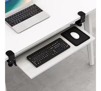 30-Inch Adjustable Sliding Keyboard Drawer, Ergonomic Clip-On Keyboard Tray, Under Desk Keyboard Holder For Computer Table,White Maple-55cm