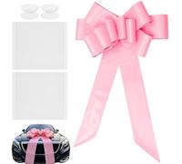 30 Inch Big Car Bow, Giant Pull Bow with Suction Cups and Stickers, Butterfly Shape Large Ribbon for Car Decoration, New Home, Birthday Presents, Wedding Reception, Surprise Party Gifts Wrapping