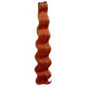 30 inch Body Wave Hair Extensions,Sew in Weft Long Synthetic Hairpiece Weave 200 g Easy Installation and Removal(Orange)