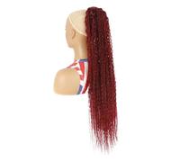 30 inch Drawstring Ponytail for Women,Boho Box Braids with Long Wavy Synthetic Hairpiece for Daily Use Hair Extension for Daily Use(LSS30-BUG)