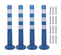 30-Inch Flexible Traffic Barricade Post with Reflective Band - Durable PU Delineator - Available in 4/8/12/20 Packs(Blue+white,4 pack)