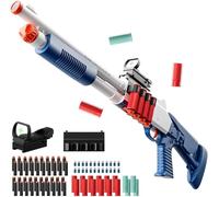 30 inch Foam Blaster with Double Barrel Soft Bullets Blaster with Shell Ejecting 2 in 1 Foam Blasters with Shell Casings 60 Foams Darts Gift for 14+ Years