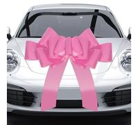30 Inch Giant Red Car Bow - Extra Large Gift Wrapping Bow for Weddings, Birthdays, Christmas - Premium Pull Loop Present Decoration for Cars, Vehicles & Large Gifts (Pink)