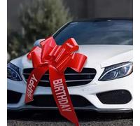30 Inch Giant Red Car Bow - Extra Large Gift Wrapping Bow for Weddings, Birthdays, Christmas - Premium Pull Loop Present Decoration for Cars, Vehicles & Large Gifts