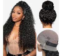 30 Inch Hidden Strap 360 Glueless Lace Front Wigs Human Hair Deep Wave