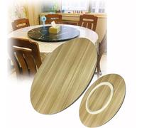 30 Inch Large Dining Table Turntable 24 Inch Rotating Serving Tray Heavy Duty Serving Plate Imitation Black Marble Color (Color : Light Walnut, Size : 100cm/40)