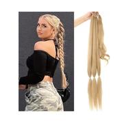 30 Inch Long Braided Ponytail with Elastic Band Synthetic DIY Braids False Hair Wrap Around Ponytail Extensions(27-613)