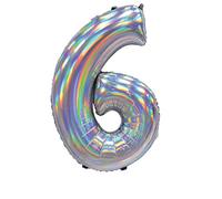 30-Inch Number Balloons - Premium Party Decorations for Birthdays, Anniversaries, and Special Occasions - Giant Foil Helium Balloons (Silver, 6)