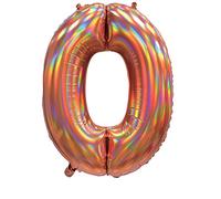 30-Inch Number Balloons - Premium Party Decorations for Birthdays, Anniversaries, and Special Occasions - Giant Foil Helium Balloons (Rose Gold, 0)