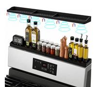 30 Inch Silicone Stove Top Shelf Magnetic for Kitchen Gadgets, Soft Flexible Strong Magnetic Heat Resistant Spice Rack Kitchen Organizer for Over Stove