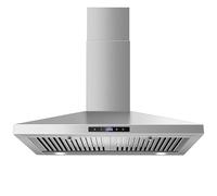 30 inch Wall Mount Range Hood, Stainless Steel Kitchen Hood with 2 LED Lights,Touch Control Kitchen Vent Hood, Ducted/Ductless Convertible, Ceiling Chimney-Style Stove Vent Hood,SNDOAS