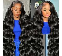 30 Inch Wavy Lace Front Wig Human Hair 200 Density Glueless Wig Pre Plucked 13x4 HD Human Hair Wig for Women Small Knot Frontal Wig with Baby Hair