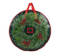 30 Inch Wreath Storage Box - Waterproof Zipper Christmas Container, Reinforced Handles | Holiday Decoration Organizer for Wreath, Garland, Ornament Storage