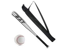 30 Inches Baseball Bat, Macllar Aluminium Baseball Bat Self Defence, Lightweight, Home Defence, Home Protection, Self Defence Weapons, With Ball, Storage Bag, Silver