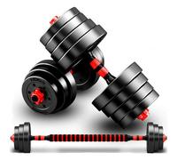 (30 KG) Adjustable Vinyl Dumbbell Barbell Set for Home Gym