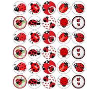 30 Ladybugs Insects Bugs Cupcake Toppers Edible Wafer Paper Fairy Cake Toppers Birthday Cakes