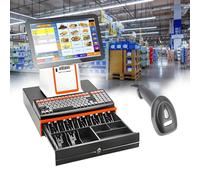 30 Languages Supported All-in-One POS System, 15.6" Touch Screen Smart Cash Register With Built-in Thermal Printer, Global Point Of Sale Terminal For Retail Restaurant Store(White,SingleScreen)