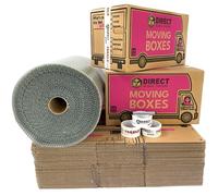 30 Large Strong Cardboard House Moving Packing Boxes Kit with 60 Metres Bubblewrap 3 Rolls Fragile Tape & Marker Pen