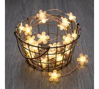30 Led Fairy Lights for Bedroom, 3M Battery Operated Pink Flower String Lights with Daisy & Cherry Blossom Options, Waterproof Copper Wire Lights for Bedroom, Outdoor, Garden Decor (B-Daisy)