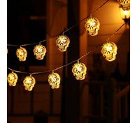 30 Led Skull String Lights - 15Ft Battery/usb Powered With 2 Modes For Indoor/outdoor Halloween Home, Yard & Patio Decor