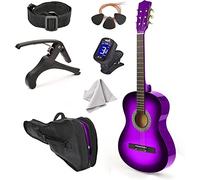 30" Left Handed Wood Guitar with Case and Accessories for Kids/Girls/Boys/Teens/Beginners (Purple Gradient)