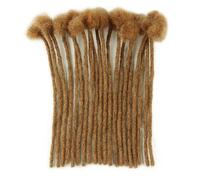 #30 Light Brown Real Human Hair Dreadlock Extensions 0.5cm Thickness for Men Women 12 Inch 20 Strands Permanent Locs Extensions Fully Made to