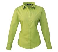 Premier Womens/Ladies Poplin Long-Sleeved Blouse (Lime) - Green - Size 30 UK