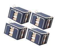 30-Liter Clothing Storage Boxes with Zippered Access Panels, A | Top, Front and Side Openings, Enclosed Storage for Clothing and Blankets, Household Textile Organization in Closets