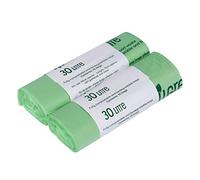 30 Litre x 20 All-Green Compostable Bags - Kitchen Kerbside Caddy Liner - Food Waste Bin Liners - EN 13432-30L Bags with Composting Guide