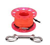 30 m Line Finger Reel Diving Spool, 7 cm Plastic Spool with 316 Stainless Steel Clamp Prevent Entanglement Copper Swivels, Cave Wreck Exploration Fishing Gear (White) (red)