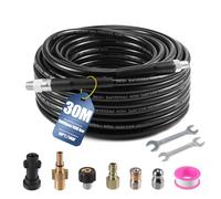 30 m Pressure Washer Sewer Jetter Hose Kit, 5800 psi, 1/4 in M-NPT