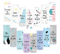 30 Magnetic Bookmarks - Inspirational Quotes, Motivational, Geometric Theme, Colorful, Cute, Positive Magnet Page Markers