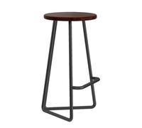30" Metal Counter Stool - Backless Bar Chair with Solid Wood Seat & Footrest Armless Kitchen Barstool Black & Walnut h Perfect for Home & Kitchen Use