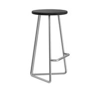 30" Metal Counter Stool - Backless Bar Chairs with Solid Wood Seat Armless Kitchen Stools Footrest Slish Silver & Black Design Ideal for Home & Bar Decor