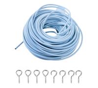 30 Meter Plastic Coated Curtain wire with 40 Hooks and 40 Eyes Multipurpose Curtain Wire Kit for Decoration and Net Curtains For Window