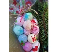 30 Mini Scented Bath Bombs Marbles Chill Pills Fizzes Fizzies Blasters Gift Wrapped Santa Christmas Cone