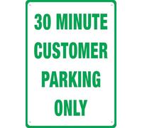 30 Minute Customer Parking Only Sign Outdoor, Uv Printed Rust Free Aluminum 12 X 8 In,Yard Sign For Home, Business, Driveway Alert
