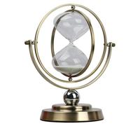 30-Minute Globe Hourglass Sand Timer, Rotating Vintage Metal Sand Clock