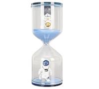 30 Minute Hourglass Timer, Sandglass Timer with Astronaut Design, Blue Glass Sand Clock for Cooking, School Tasks, Meditation and Time Management