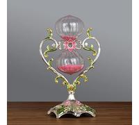 30 Minute Hourglass Timer with Rotating Design, Metal Sand Timer, Decorative Heart Shape Sand Glass for Living Room, Office, and Home Decor