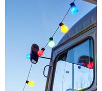 30 Multi-Coloured LED Festoon String Lights, 7.25M Black Cable, Plug-In & Fully