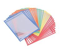 30 Multicolored Dry Erase Pockets,Oversize 10 X 13 Pockets,Perfect for Classroom Organization,Reusable Dry Erase Pockets,Teaching Supplies,30 Pack
