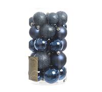 30 night blue baubles - round bauble decorations - christmas tree hanging ornament - 4cm 40mm 5cm 50mm 6cm 60mm baubles - matt & gloss finish - tree wreath garland decorations