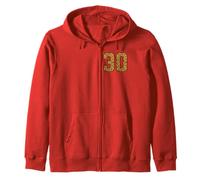 30 Number Leopard Thirty Team Sports Varsity Matching Zip Hoodie