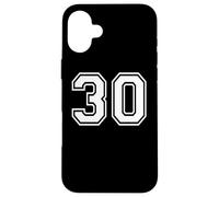 30 Number Thirty Team Sports Graphic Design Matching Varsity Case for iPhone 16 Plus