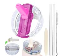 30 OZ Lid Leakproof Detachable Compatible with Stanley Cup 30 OZ with Straw and Lid Reusable Straw Cover Fit for Stanley Accessories Flip Straw (Fuchsia)