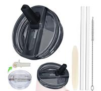 30 OZ Lid Leakproof Detachable Compatible with Stanley Cup with Straw and Lid Reusable Straw Cover Fit for Stanley Accessories Flip Straw (Black, 30 OZ)