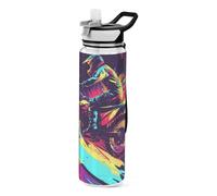 30 oz Motocross Bike Lightning Slim Water Bottle Tritan Free BPA non toxic Bottle with Soft Straw for Camping Gym Portable