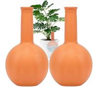 30 Oz Ollas Terracotta Watering Pots Large, Plant Watering Globes, Self-Watering Device, Terracotta Clay Watering Pot with Lid, Refill 2 Week Auto Irrigation System for Indoor & Outdoor Plant(2 Packs)